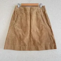 Aライン スカート コーデュロイ ベージュ 無地 フリー 台形スカート 膝丈 冬
