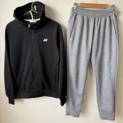 【超美品】ヨネックス ストレッチジャケット セットアップ ブラック×グレー S