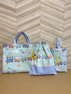 入園入学準備グッズ　3点セットレッスンバッグ シューズ袋　動物　お着替え袋