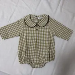 milkbalm チェックロンパース ベビー XS韓国子供服　ミルクバーム