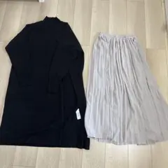 AZUL by moussy 黒スカートセットアップ S