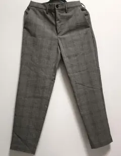 gu グレー系チェック テーパードパンツ