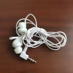 ホワイト インイヤー型 有線イヤホン①マイク無し