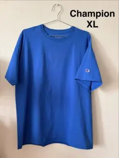 Champion Tシャツ 半袖 定番 ワンポイントロゴ刺繍　ベーシック　ブルー