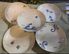 中皿 7枚セット 陶器 染付 植物文様 中皿 7枚セット 陶器 染付 植物文様 - メルカリ