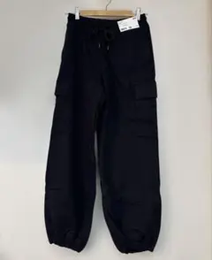 【新品未使用】ユニクロ　黒　スウェットカーゴパンツ(丈短め)　S