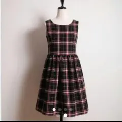 トッコクローゼット  オーバーチェック柄ツイードワンピース