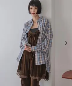 LOWRYS FARM アソートチェックBIGシャツ