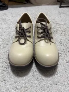 厚底 レースアップシューズ アイボリー