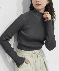 tiptop メランジリブハイネックプルオーバー