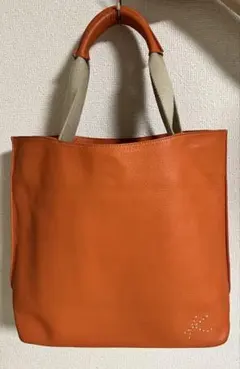 Kitamura キタムラ レザー トートバッグ オレンジのサムネイル