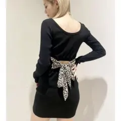 GYDA レオパードバックリボンテレコミニワンピース
