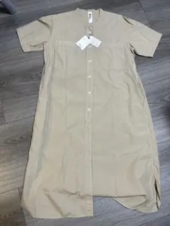 MHL. ベージュ 半袖 シャツワンピース