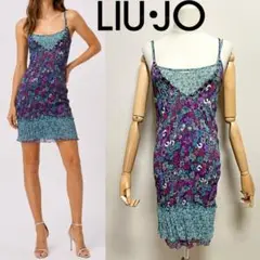 LIUJO リュージョー イタリア キャミソールワンピース 花柄 ビジュー 38のサムネイル