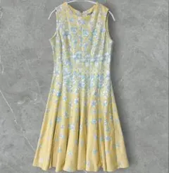 ダニーアンドニコール 花柄 ワンピース クルーネック ノースリーブ フレア M