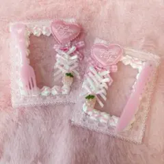 ホイップデコ トレカケース 量産型 リボン 平成女児 ピンク いちご ペア