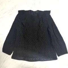 美品✨️】完売品✨️ドゥロワー スカシジャカードフリルブラウス 