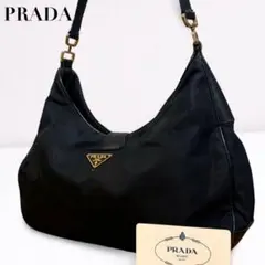 PRADA プラダ ホーボー ワンショルダー ナイロン 三角ロゴ黒 ターンロック