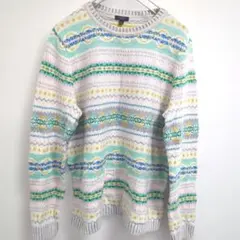 Talbots タルボット フェアアイル柄 クルーネック ニット セーター L