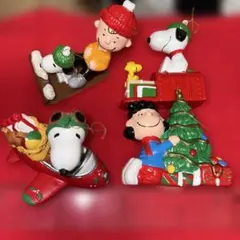スヌーピー クリスマスオーナメント 4体セット