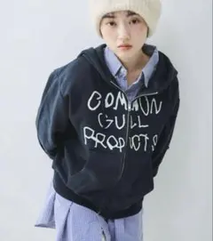 COMMON GULL PRODUCTS ジップアップパーカー 紺色
