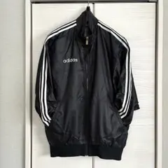 adidas ブラック ナイロンジャケット