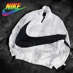 NIKE ナイキ ナイロンジャケット ビッグスウッシュ ホワイト Y2Kのサムネイル