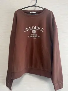 ehka sopo/ エヘカソポ　ロゴスウェット　トレーナー　ブラウン　F