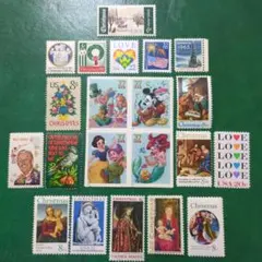 に*ど様 アメリカ切手 混合 21種 シールタイプ含む