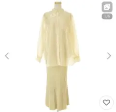 Apuweiser riche シアーシャツセット ニットワンピース イエロー