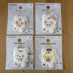 セリア パイルワッペン マイメロディ ポチャッコ ポムポムプリン ハローキティ