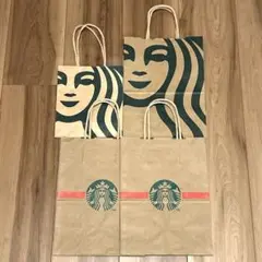 【美品・4枚セット】Starbucks 紙袋 ショッパー クリスマス