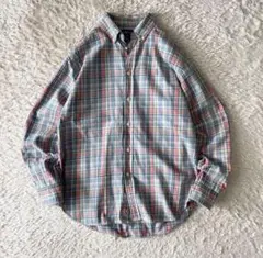 ラルフローレン コットンチェックシャツ L 水色桃系