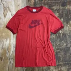 00s NIKE リンガーTシャツ レッド ロゴプリント y2k vintage