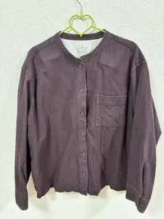 ダークパープル コットン100% 長袖シャツ L