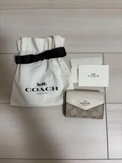 COACH ベージュ カードケース 保存袋付き