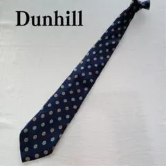 ダンヒル ネクタイ 紺色 小紋柄 シルク素材 上品ヴィンテージ風【n4925】