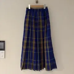 SONNY プリーツロングスカート 青茶チェックお再値下げ
