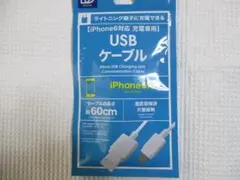 iPhone６対応　充電専用　ＵＳＢケーブル、長さ約６０cm、片面接触、未開封