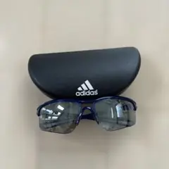 adidas スポーツサングラス 青 ケース付き