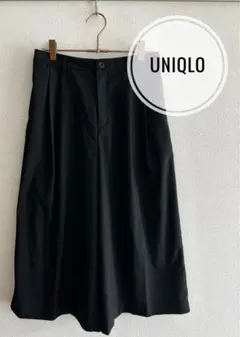 【UNIQLO】ワイドフレアパンツ ガウチョパンツ 黒 L