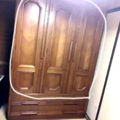 洋服ダンス 天然木 幅1m22×高さ1m78×奥行0.6m 送料無料 たのメル便