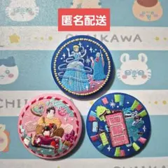 ディズニー 刺繍 缶バッジ シンデレラ シュガーラッシュ モンスターズインク