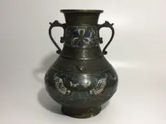 清朝期 七宝焼 双耳花瓶 中国美術 唐物 清朝期 七宝焼 双耳花瓶 中国美術 唐物 - メルカリ