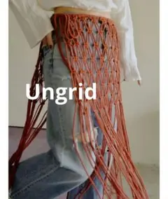 Ungrid オレンジ マクラメ フリンジスカート フリーサイズ