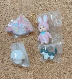 新品　4点セット　カプセルトイ　モンチッチ　チョコ玩具　マイメロ　ねこあつめ