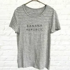 バナナリパブリック ロゴ Tシャツ ボーダー ラウンドネック