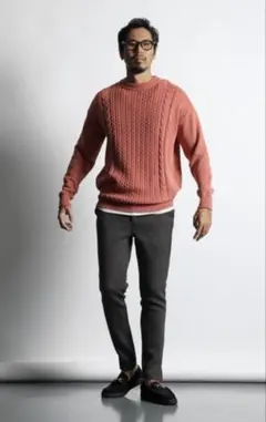 The DUFFER ヘリンボーン ダンボールニット サイドスリットパンツL