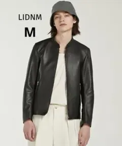 極美品　LIDNM シングルライダース　ラムレザー　L　黒 人気】LIDNM リドム ラムレザー シングルライダースジャケット