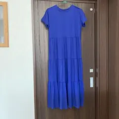 専用【良品】ZARA ロイヤルブルー ロングワンピース M 半袖 - メルカリ